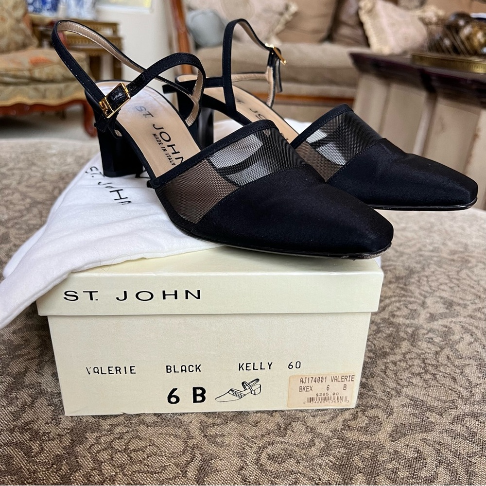 St. John Women's Heels Valarie Black Size 6 Reg. $285 Worn Once